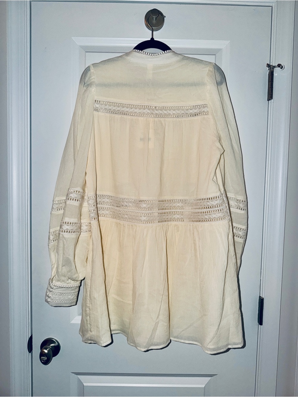 Kivari Tana Mini Dress - Cream Lace-Trim Boho - Picture 5 of 6